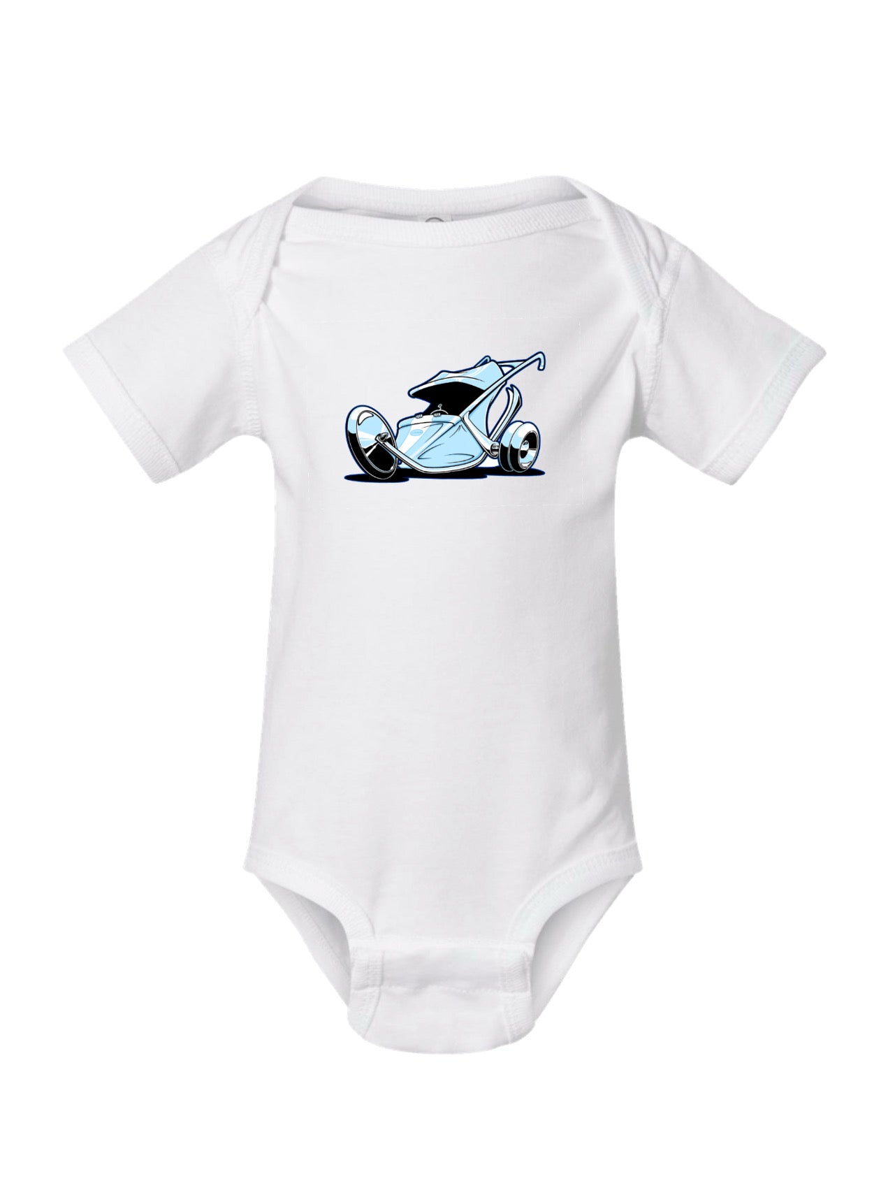 Blue JJ drag stroller